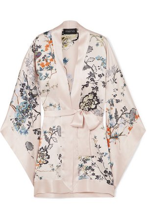MENG | Floral-print silk-satin kimono | NET-A-PORTER.COM