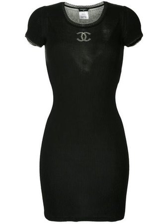 Chanel Short Sleeve One Piece Dress, Black