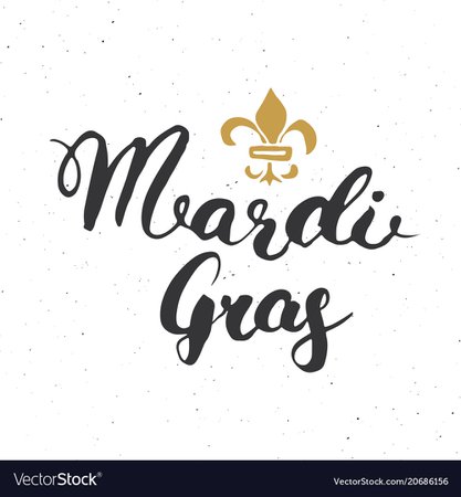 Mardi gras calligraphic lettering typographic Vector Image