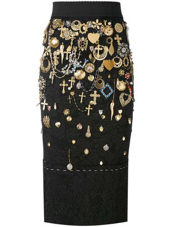 skirt with gold charms
