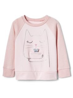 Cat Raglan Sweatshirt in French Terry