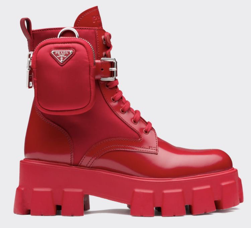 prada red boots shoes
