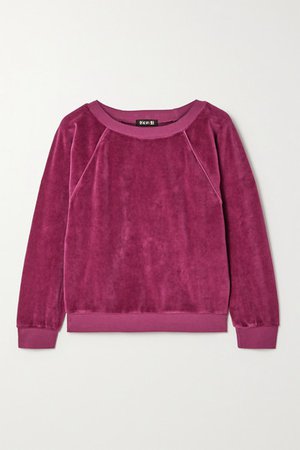 Stretch Cotton-blend Velour Sweatshirt - Magenta