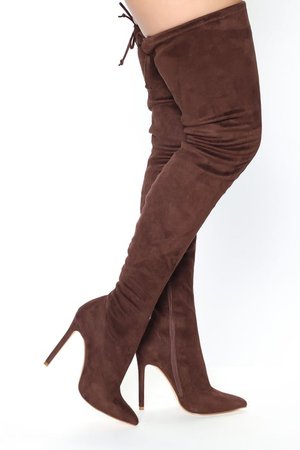 Vicky Over The Knee Boot - Chocolate, Shoes | Fashion Nova