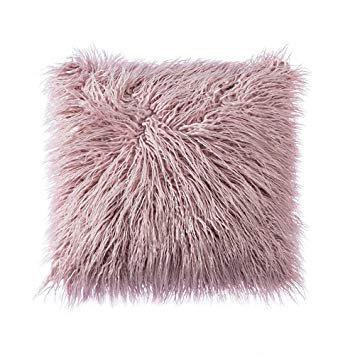 OJIA Deluxe Home Decorative Super Soft Plush Mongolian Faux Fur Throw Pillow Cover Cushion Case (18 x 18 Inch, Pink): Amazon.ca: Gateway