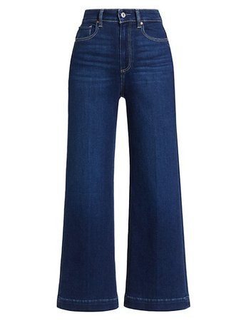 Shop Paige Spotlight Wide-Leg Mid-Rise Jeans | Saks Fifth Avenue