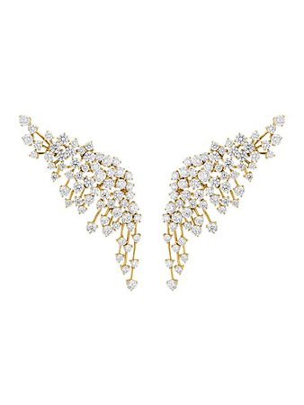 Hueb Luminus 18K Yellow Gold & Diamond Crawler Earrings | SaksFifthAvenue