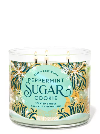 Bath & Body Works + Peppermint Sugar Cookie 3-Wick Candle