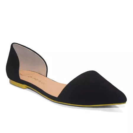 Lonia Shoes Women's Black Suede D'Orsay Flats | Overstock.com Shopping - The Best Deals on Flats