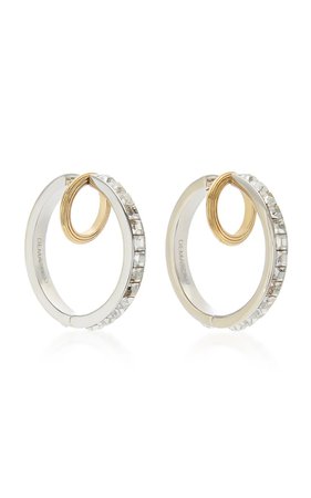 Galaxy 12K Gold, Silver-Plated And Crystal Hoop Earrings by DEMARSON | Moda Operandi