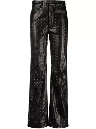 ROTATE Studded faux-leather Trousers - Farfetch