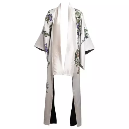 Dolce and Gabbana ivory silk hand-painted kimono dress coat, fw 1998 For Sale at 1stDibs | dolce and gabbana kimono, dolce gabbana kimono, ivory kimono dress