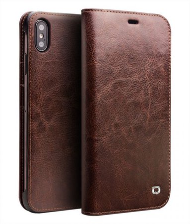 iPhone XS Max Classic Leather Wallet Case - Qialino