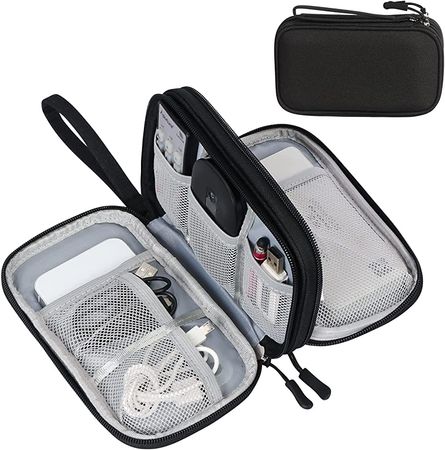 Amazon.com: FYY Electronic Organizer, Travel Cable Organizer Bag Pouch Electronic Accessories Carry Case Portable Waterproof Double Layers All-in-One Storage Bag for Cable, Cord, Charger, Phone, Earphone Black : Electronics
