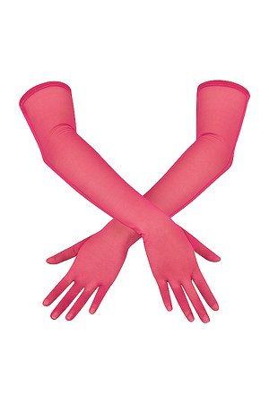 Accessories : 'Esther' Pink Mesh Opera-length Gloves