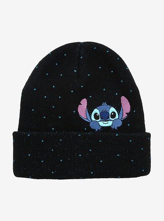 Disney Lilo & Stitch Glitter Stitch Peeking Beanie