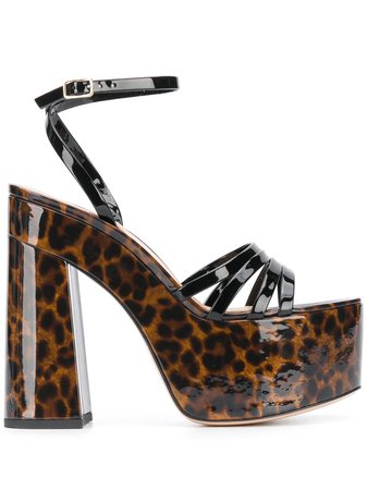 Gianvito Rossi Leopard Varnished Sandals - Farfetch