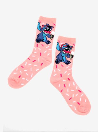 Disney Lilo & Stitch Ice Cream Pom Ankle Socks
