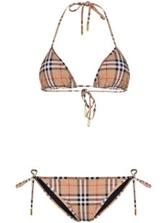 Spoiled Libra - Burberry classic check bikini set