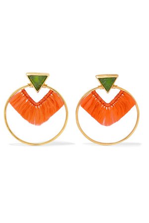 Katerina Makriyianni Fringed gold vermeil crystal earrings, $385