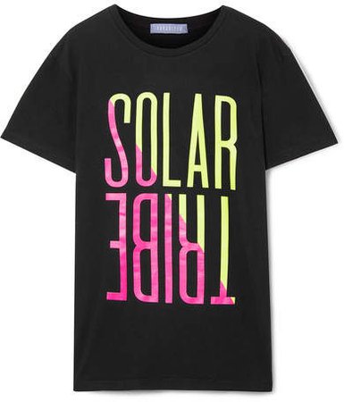 Paradised - Solar Tribe Printed Cotton-jersey T-shirt - Black