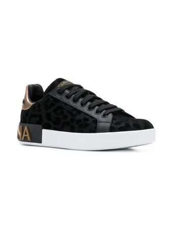 Dolce & Gabbana leopard lace-up sneakers