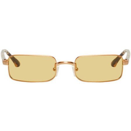 Linda Farrow x Dries van Noten 139 rectangular sunglasses in gold color - Buscar con Google