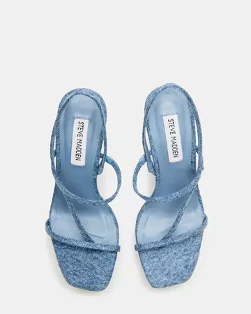 AMORA Denim Fabric Strappy Platform Wedge | Women's Sandals – Steve Madden