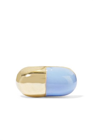 Alison Lou | Pill 14-karat gold and enamel earring | NET-A-PORTER.COM