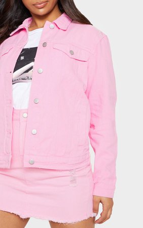Light Pink Distressed Denim Jacket | Denim | PrettyLittleThing