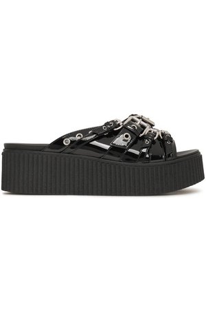 Buckled patent-leather platform slides | McQ Alexander McQueen | Sale up to 70% off | THE OUTNET
