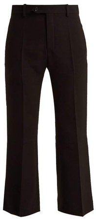 Cropped Crepe Trousers - Womens - Black