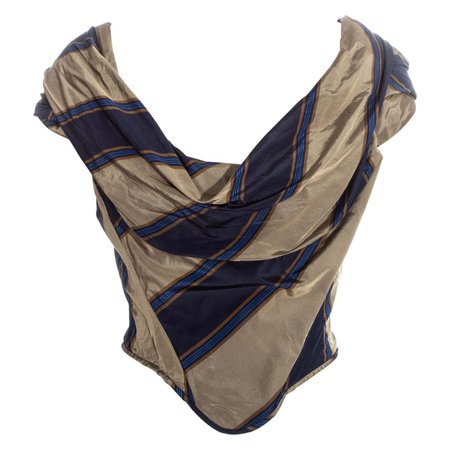 Vivienne Westwood striped silk taffeta off shoulder corset, ss 1998 at 1stDibs