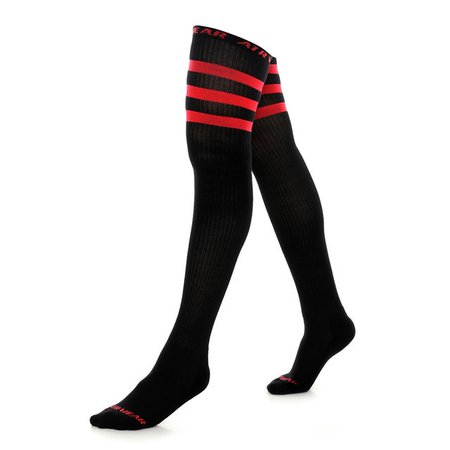 black and red knee high socks