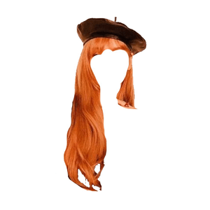 orange hair bangs png hat beret