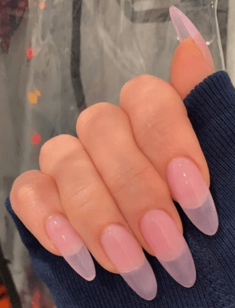 pink oval nails