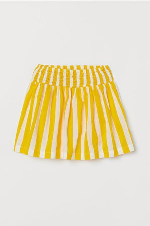 Cotton Skirt with Smocking - Yellow/white striped - Kids | H&M US