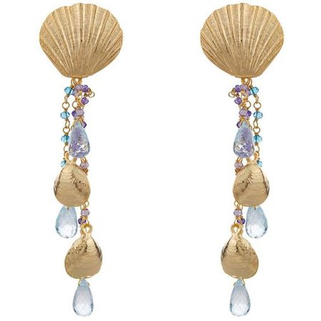 Rosantica By Michela Panero Atollo seashell clip-on earrings