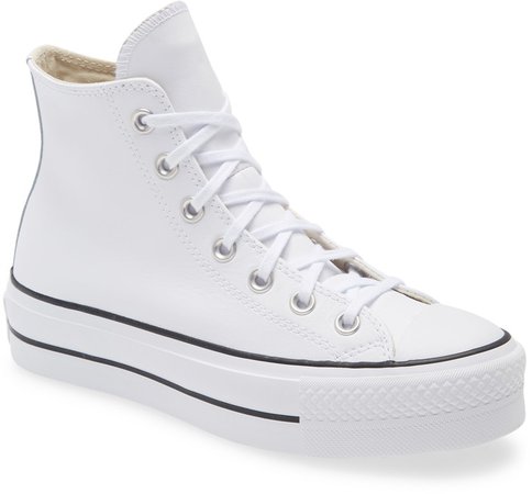Chuck Taylor(R) All Star(R) Leather High Top Platform Sneaker