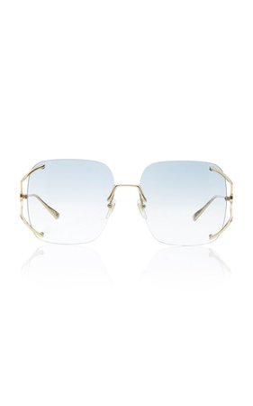 Rimless Square-Frame Metal Sunglasses by Gucci | Moda Operandi