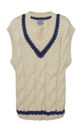 Prada Cable Knit Sweater Vest