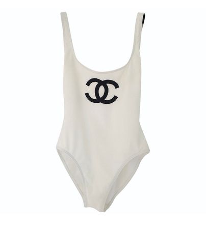 Vintage Chanel Logo White Swimsuit/one-piece | Etsy Norway