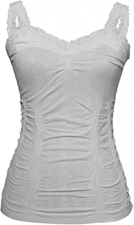 Contemporary Edge Womens Lace Trim Camisoles - White, White, Size One Size at Amazon Women’s Clothing store