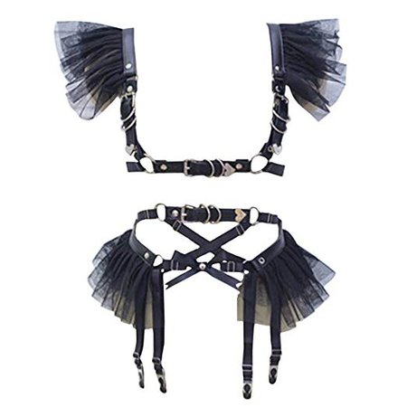 Himifashion Women Sexy Corset Garter Belt Suspender Belts Black Lace: Amazon.co.uk: Clothing