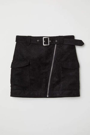 Skirt with Zip - Black