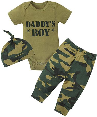Amazon.com: Newborn Baby Boy Clothes New to The Crew Letter Print Romper+Long Pants+Hat 3PCS Outfits Set: Clothing