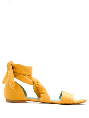 Yellow Blue Bird Shoes Flat Sandals | Farfetch.com