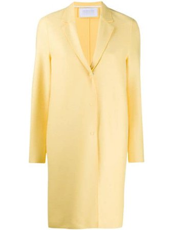 Harris Wharf London Single Breasted Cocoon Coat A1301MLX Yellow | Farfetch