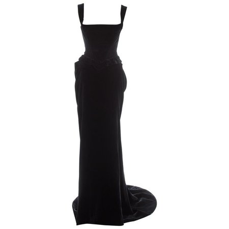 Vivienne Westwood, black velvet corset gown