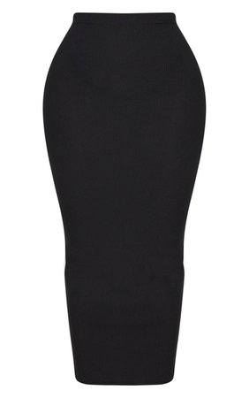 PLT Shape Midaxi Skirt Black